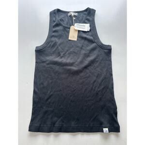 Merz b Schwanen Iconic Ribbed Cotton Tank Top Black XL